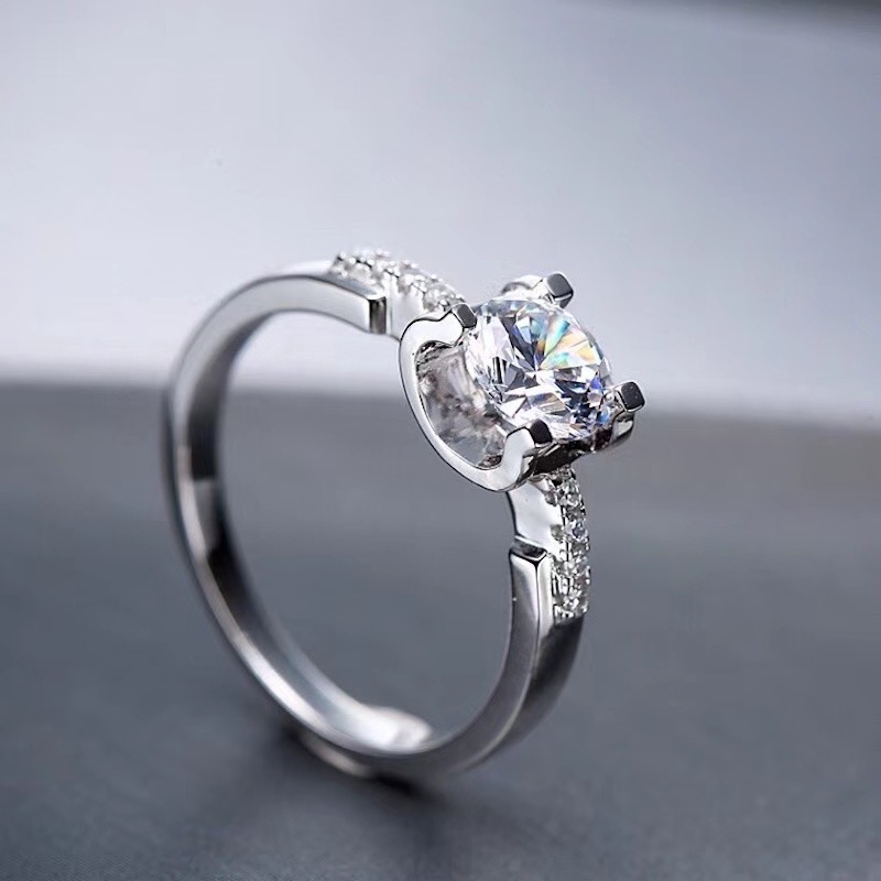 Classic Solitaire Ring - C Shape
